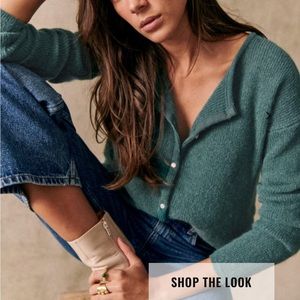 Sezane Gaspard Cardigan in Sage